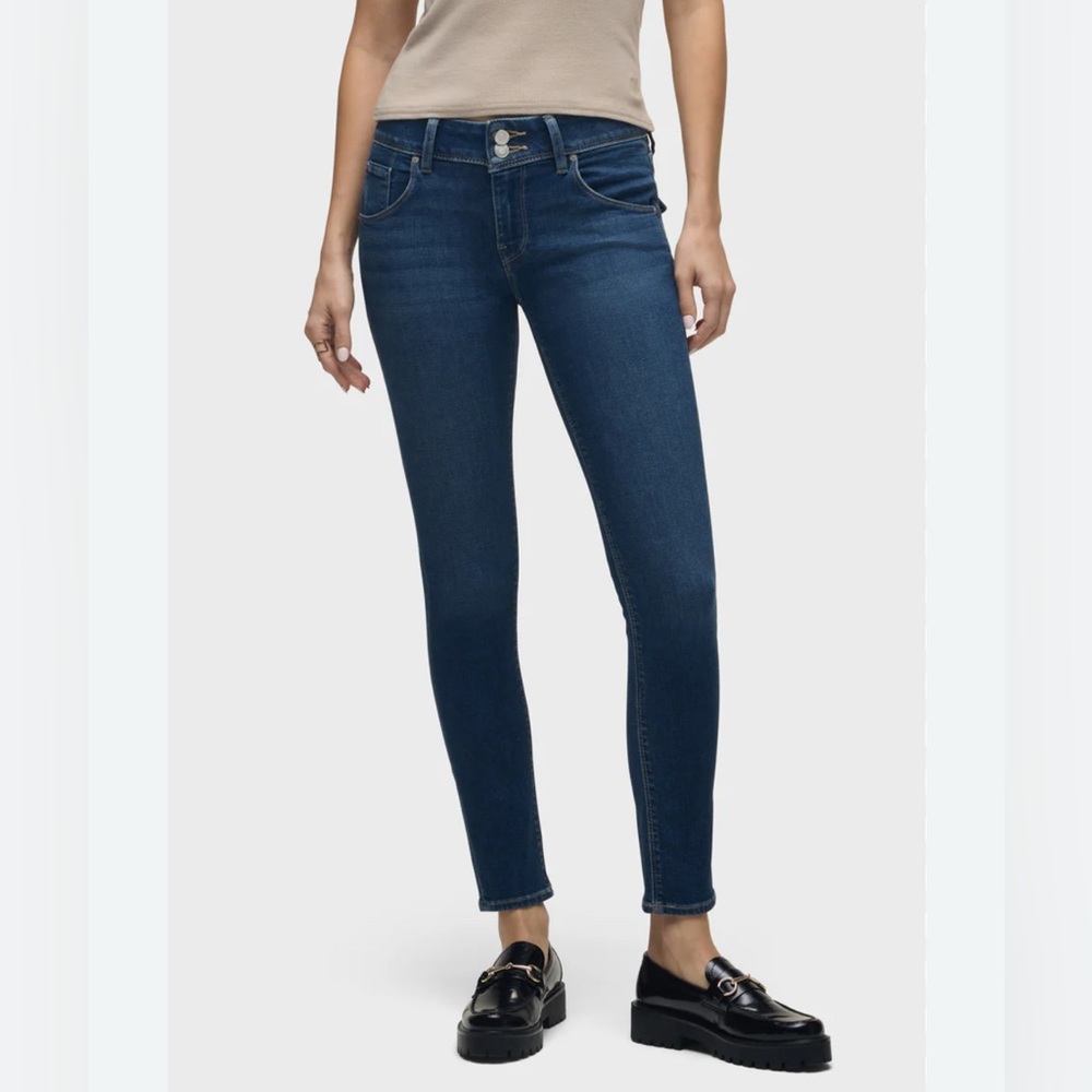 Hudson Collin Flap Skinny Crop‎ Jeans Dark Blue Cotton Stretch Women's 32 EUC